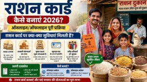 ration card kaise banaye 2026, सस्ता राशन लेते हुए परिवार
